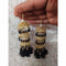 Latkan Gold Color Jhumkas With Black Color Beads And Silk Threads